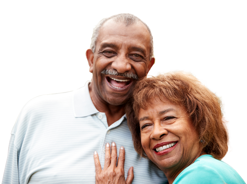 A man and woman hugging