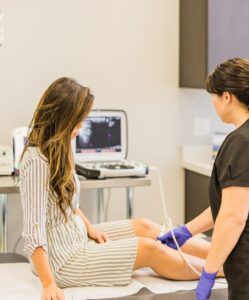 Checking why feet turn darker with diagnostic ultrasound